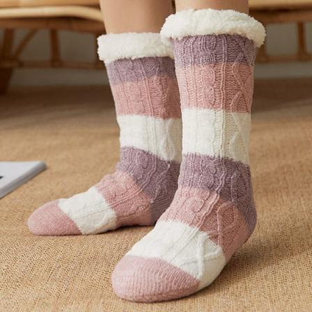 Sovsstrumpor Snöstrumpor Dam Vinter Varma Tofflor Mattastrumpor Pink & Purple