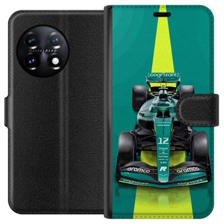 Yhteensopiva Lompakkokotelo OnePlus OnePlus 11 Aston Martinin Formula 1 -auto vihreässä kilpailumuotoilussa, jossa on moderni studiosentuntma