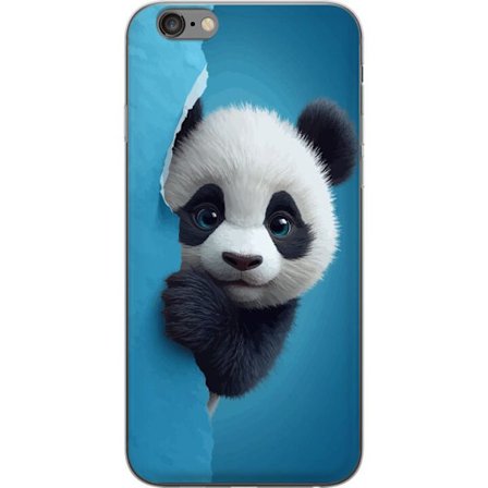 Kompatibelt Mobilskal till Apple Apple iPhone 6 Plus Söt panda som tittar fram genom papper i mjuk 3D-illustration
