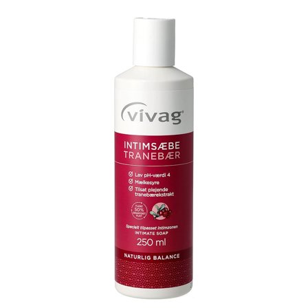 Vivag Intimsæbe med Tranebær 250 ml, Skincare, Intimpleje, Intimvask