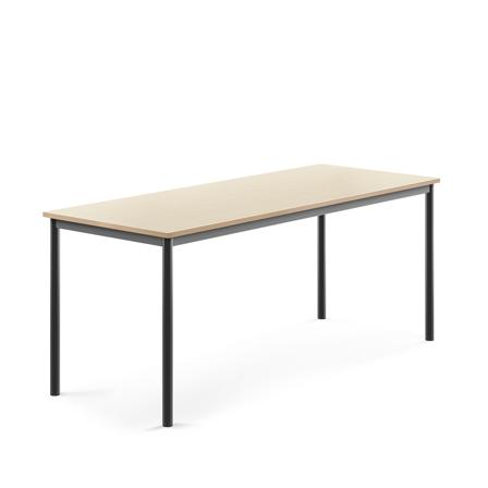 Tisch BORÅS, 1800x700x720 mm, Laminat Birke, anthrazit