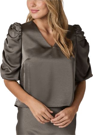 Neo Noir Elba Heavy Sateen Blouse Blusar Dam Grå 36