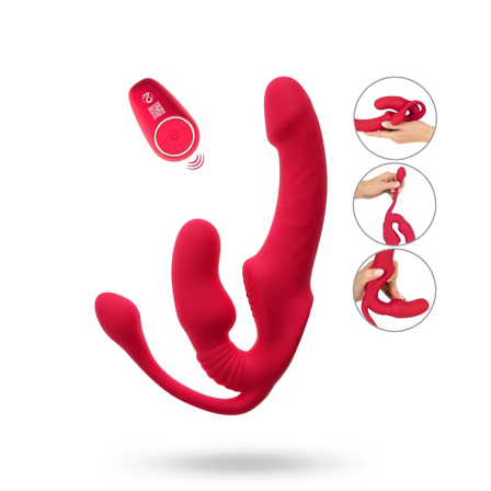 Strapless Strap-on Triple Teaser RC - Vuxen.se - Vibrerande, strapless & standars strap-ons