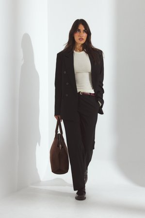 NA-KD Pantalon de tailleur large à chevrons - Pantalon cigarette - - EU 40