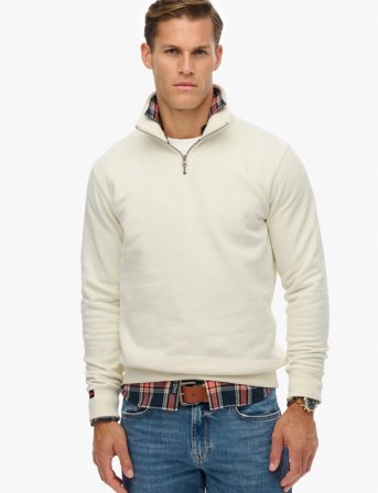 Superdry Essential Logo Half Zip - Cream - L