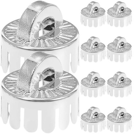 Ornament Låg Runde Vedhæng Endestykker DIY Entusiaster Julepynt Toppe Låg Gylden Plastik 10 stk