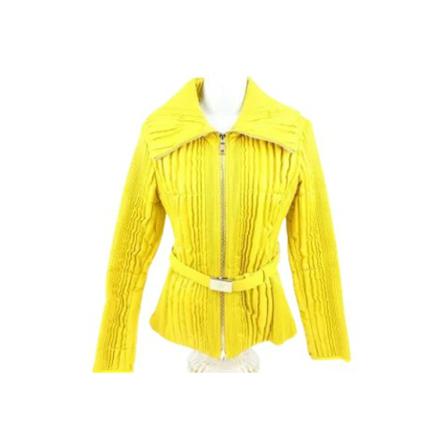 Prada Vintage Pre-owned Stof overtj Gul, Dame Vintage Jakker