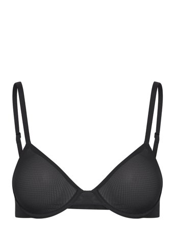 Mesh Unlined Demi Bra Lingerie Bras & Tops Wired Bras Black Organic Basics