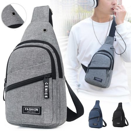 Herr Zipper Bröstväska Axelväska Resa Sport Cross Body Väskor Ljusgrå