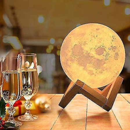 12cm Moon Light With Stand Remote Touch Control And Usb Rechargeable