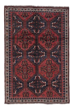Shiraz Vloerkleed Oosters Zwart/Donkerrood (Wol, Perzië/Iran)