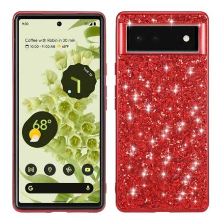 Glitter Google Pixel 7 Pro cover - Rød Red