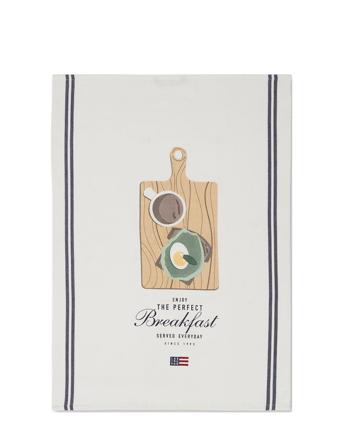 Breakfast Organic Cottontwill Kitchen Towel Home Textiles Kitchen Textiles Kitchen Towels Multi/mønstret Lexington Home