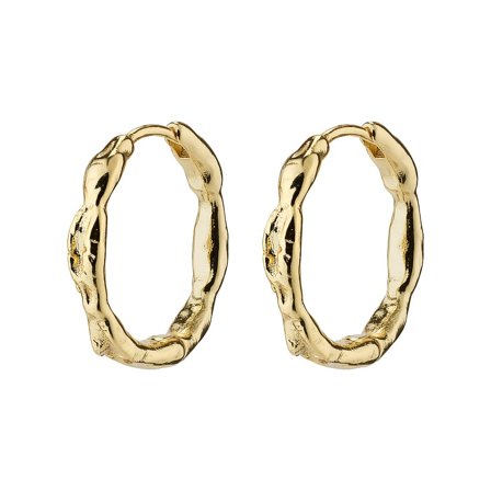 Pilgrim Eddy Genanvendt Organic Shaped Hoops Medium Guld Belagt, Tøj & Bolig, Smykker, Øreringe