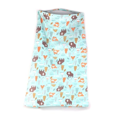 Ammeforklæde Betræk Åndbar Baby Amning Privatliv Dækning Tæppe med Elastiske Skulderstropper Blå