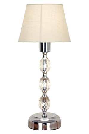 Aneta Lighting JOHANNA bordlampe medium, krom/hvit, inkl. skjerm