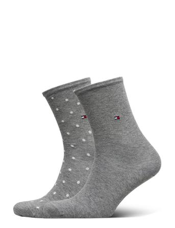 Th Women Sock Dot 2P Underwear Socks Regular Socks Grå Tommy Hilfiger