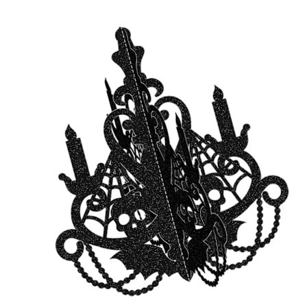 Foldbar Halloween Lysestage Ornament 3D Papirhåndværk Design Lysekrone Silhuetter Til Bord Vægdisplay Ornament (FMY) 35cm