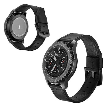Samsung Gear S3 / S3 Frontier ægte læder Urrem - Sort