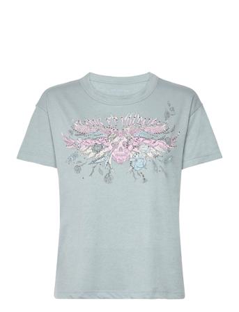 Marta Pcl Concert Tdm Wings St Designers T-shirts & Tops Short-sleeved Blue Zadig & Voltaire