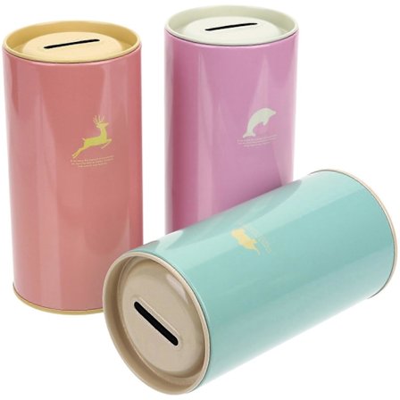 3 kpl Peltipurkkinen Säästölipas Työpöydän Kolikkosäiliö Kolikkolipas Kompakti Säästöpurkki