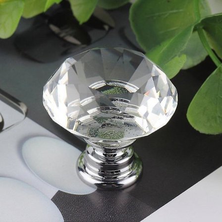 30mm Diamant Klar Krystal Glas Dørgreb Skuffe Knapper Skab