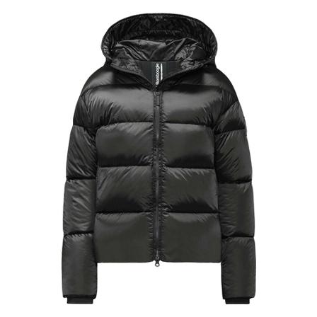 BomBoogie, Short Down Jacket in Bright Nylon - Java Puffy Down Jacket Czarny, Kobieta, Rozmiar: XL