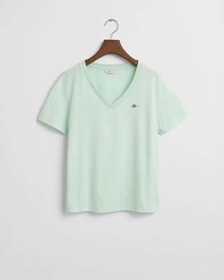 GANT - Shield t-skjorte med v-hals til dame faded mint