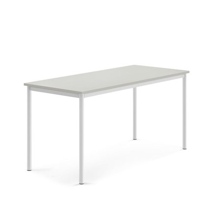 Desk BORÅS, 1600x700x760 mm, grey laminate, white