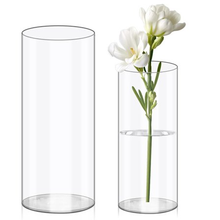 2 stk. Klar Akryl Vase, Sikker og miljøvennlig, sterk og holdbar, egnet for alle typer blomster