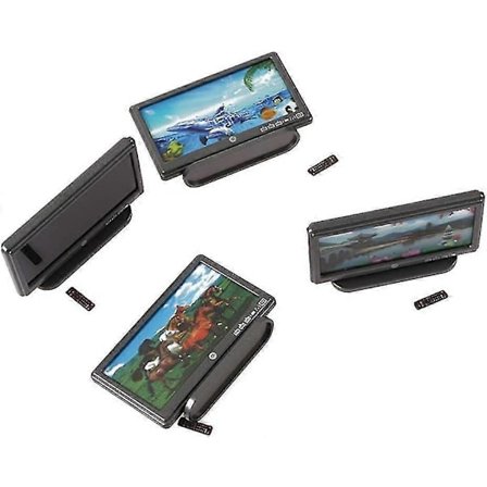 Mini TV leksak miniatyr skärm för 1/6 1/12 dockhus med fjärrkontroll - mångfärgad