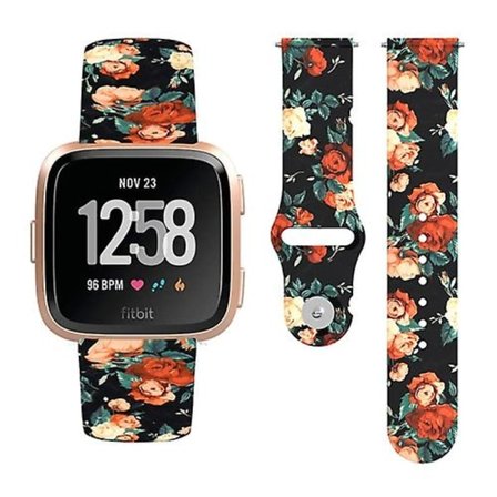 För Fitbit Versa 2 / Lite 22 mm omvänt spänne printed watch