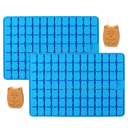 2 stk Mini Hjerte & Stjerne Silikonform, 296 Hulrom Non-Stick Gummibjørnform for