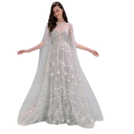 Bröllop One Shoulder Perspektiv Star Lång Kjol Dam Elegant