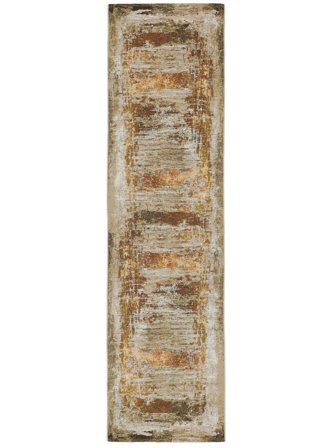 Sisä-/Ulkomatto Abstrakti Pestävä Pieni Gillian Matot - Kulta/Monivärinen 80X300 Maalaismaiseen Tyyliin