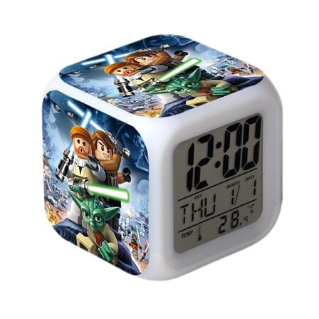 Star Wars Vekkerklok Film The Force Awakens LED Vekkerklok Kvadratisk Klok Digital Vekkerklok med Tid, Temperatur, Alarm, Dato