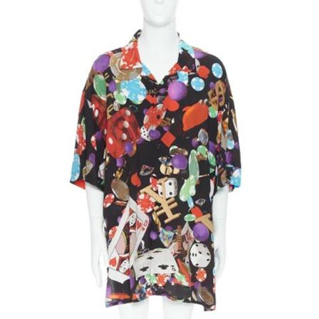 Balenciaga Vintage, Pre-owned Viscose tops Zwart, Dames, Maat:L,print