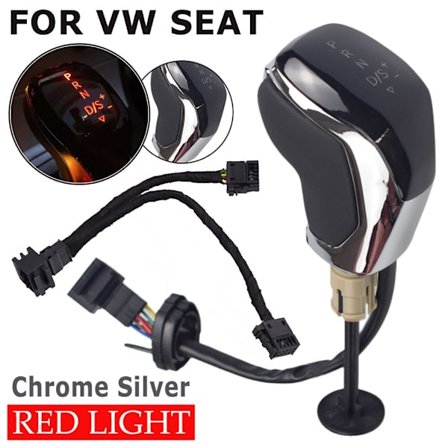 Automatisk elektronisk LED-växelspaksknopp för Volkswagen Tiguan Golf Touareg Sharan Cc Passat Scirocco För Skoda Octavia seat-RED-Chrome