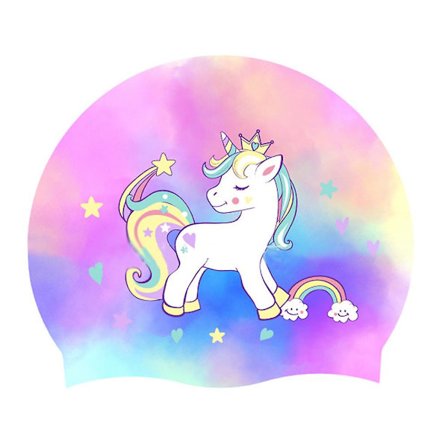 Enhjørning Badehat Silikone Svømmehat Vandtæt Badehat til Børn Piger