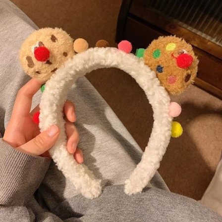 Plysch hårband Wash Face Pannband VIT