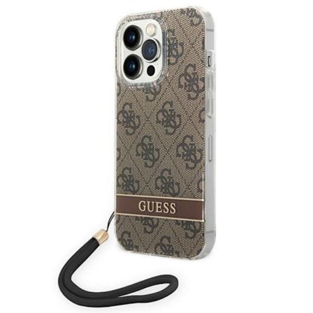 GUESS iPhone 14 Pro Max Skal 4G Print Strap - Brun