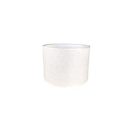 Cylinderformad lampskärm av handgjord linnetyg för bordslampa, pendellampa, golvlampa (vit, diameter 28 cm x höjd 20 cm)