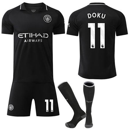 Manchester City udebanetrøje til børn og voksne, sæson 2025-2026, med sokker