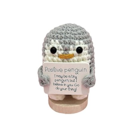Morsom Positiv Strikket Pingvin Inspirert Leke Liten Dukke Hjemmedekorasjoner Emosjonell Støtte Kreative Gaver LGL