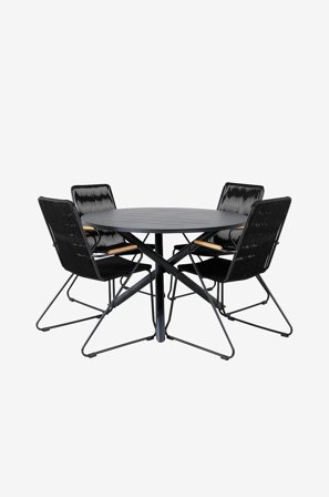 Venture Home - Matgrupp Nellie med 4 st matstolar Belinda - Svart - Matgrupper - Från Homeroom