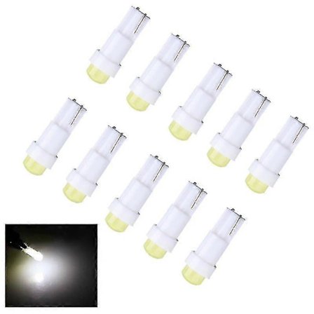 10 st T5 1 COB LED Instrumentbräda Registreringsskylt Hastighet Wedge Lampa Bil Glödlampa