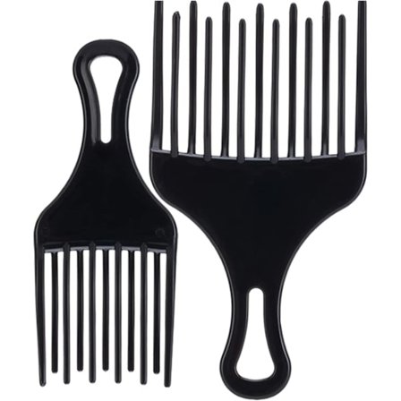 Afro Hårkam Plastkam Stylingverktøy Frisør Svart Kam