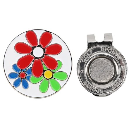 Metallguldbelagt Aftagelig Golfboldmarkør Magnetisk Hatteklips Kompakt Låg Klips Gavetilbehør Tre Blomster