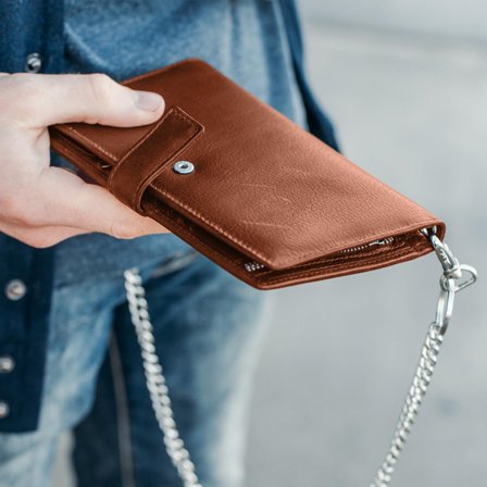 Portefeuille Lake anti RFID en cuir brun clair pour hommes