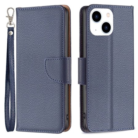 iPhone 15 Fodral Shark Litchi Läder Mörk Blå